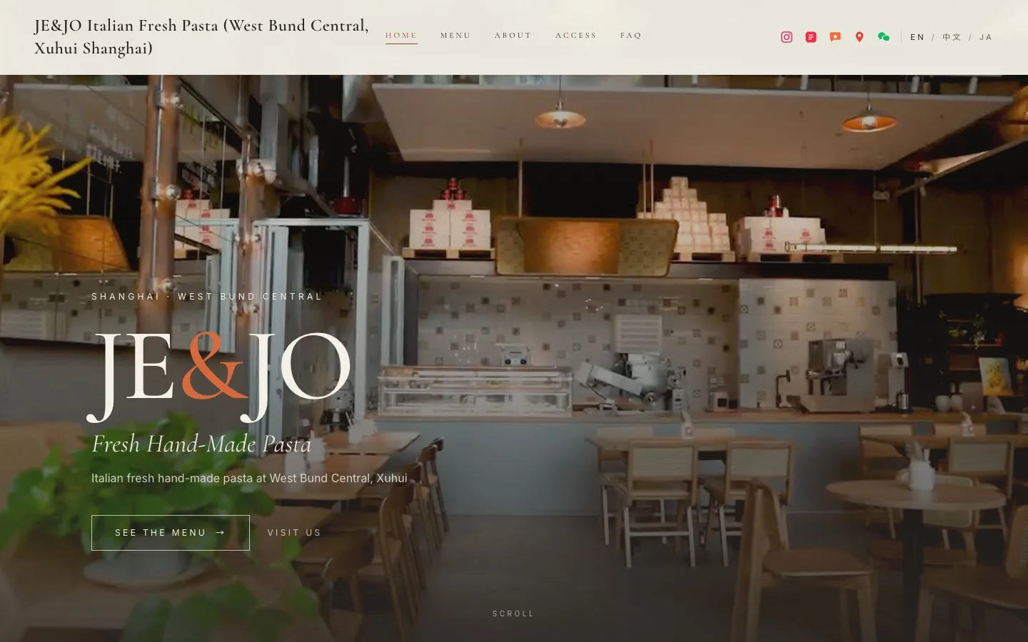 JE&JO's live site (desktop view)