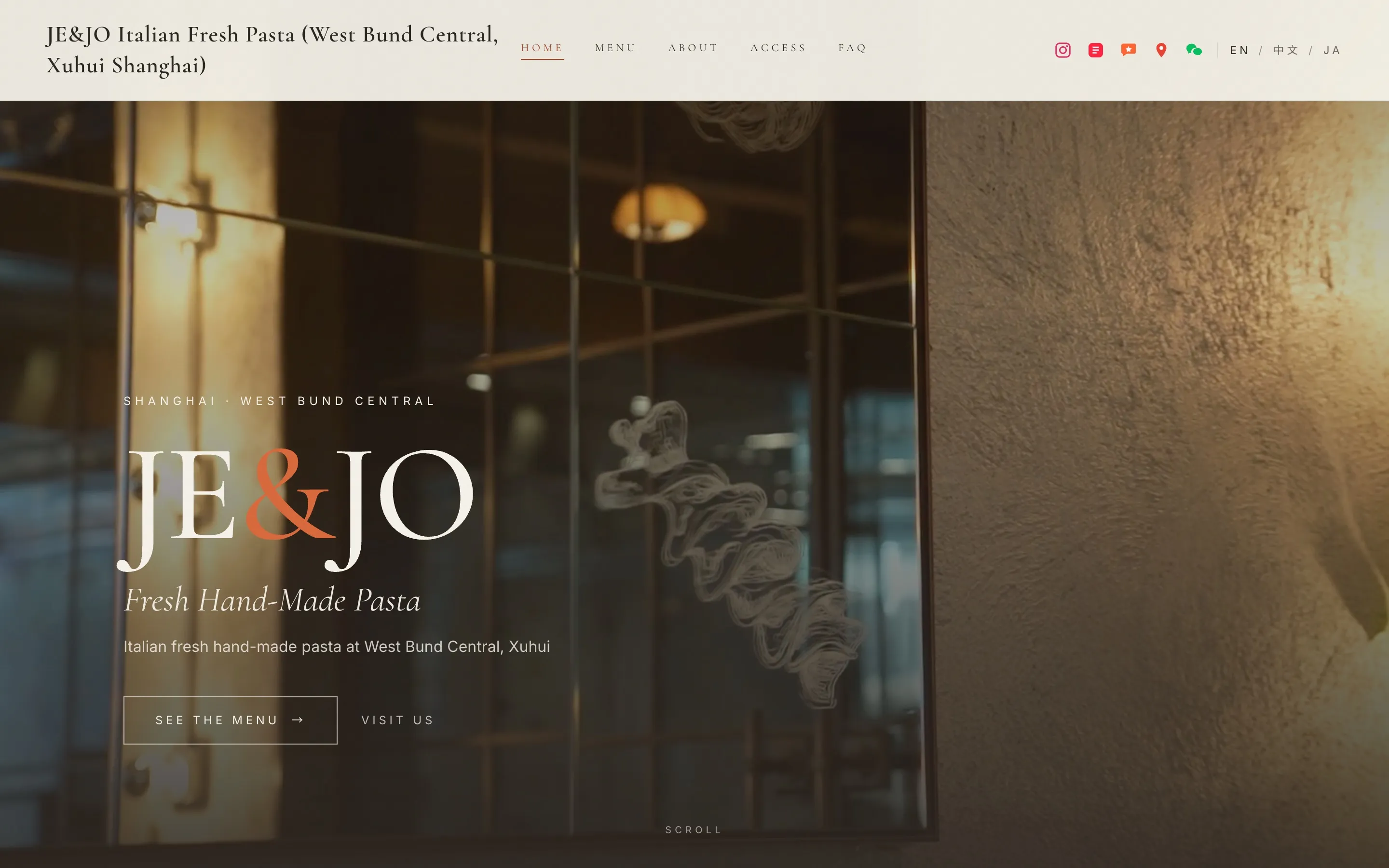 JE&JO Fresh Pasta — 制作した公開中のサイト